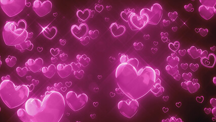 周囲に散らばるハート - ピンク