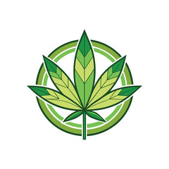 a cannabis logo vector art illustration