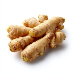 Fresh ginger root isolated on white background