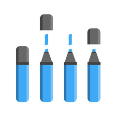 Colorful marker pens set. Highlighter pencil for school or kids
