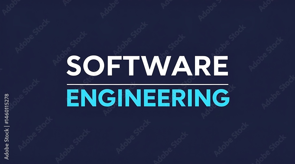 Fototapete vector-style text with line art showcasing 'software' and 'engineering' for tech blogs, web banners,