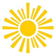 Cheerful Yellow Sunburst Graphic: Bright Sunshine and Rays for Designs, Illustrations, and Creative Projects.