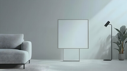 Modern Minimalist Living Room Interior With Empty Tv