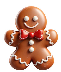 Gingerbread Man Cookie Cut-Out with Glossy Icing – Festive Holiday Treat Illustration for Christmas Design, Baking Decor, and Seasonal Promotions