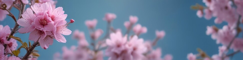 Delicate pink blossom, ethereal blue halos, rough textured backdrop,  bloom,  high resolution,  close-up