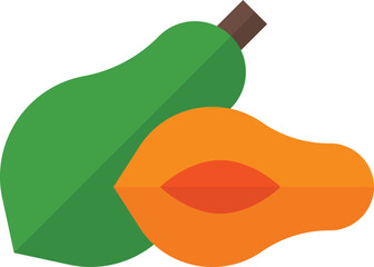 papaya illustration on a white background     