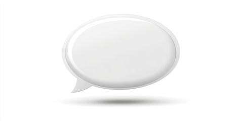 Blank White Speech Bubble 3D Render,  Communication Concept,  Empty Dialogue Box for Text or Message,  Modern Minimalist Design for Website or App