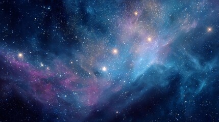 Vibrant cosmic galaxy filled with colorful stars set against a deep blue universe