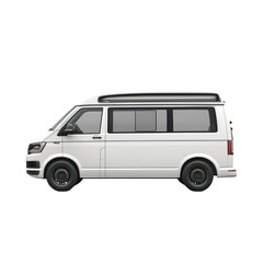 White Camper Van Side Profile Modern Travel Vehicle,