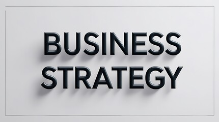 Clean "Business Strategy" text in black on white background, ideal for corporate visuals.

