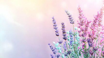 Obraz premium Pastel Lavender Flowers With Soft Lighting