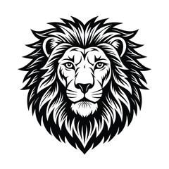 a clean minimal lion illustration vector art silhouette
