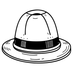 Cloche Hat Outline Vector, Vintage Women’s Fashion Hat

