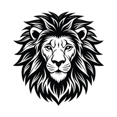 a clean minimal lion illustration vector art silhouette