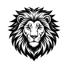a clean minimal lion illustration vector art silhouette