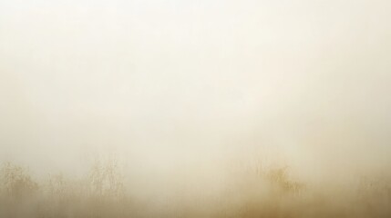 Misty, hazy landscape view of a tranquil, morning scene.