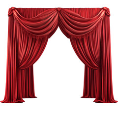 Majestic Red Stage Curtains Theater Drapery Grand Opening,