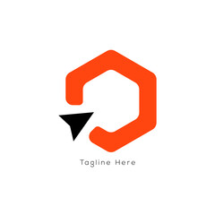 Modern Abstract hexagon concept Tech Logo Design, Arrow grow your Business, Branding Icon
