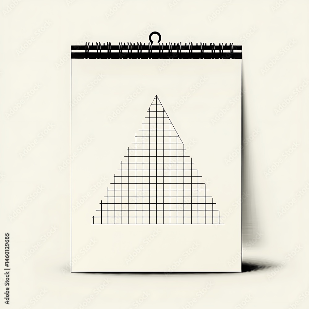 Aufkleber gridded triangle on notepad: simple geometric shape for design elements, creative projects, and mini