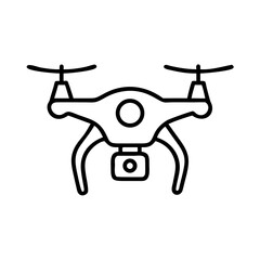 Drone icon line art illustration on a white background  