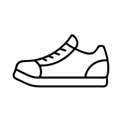 Outline of a sneaker shoe in minimalist style  