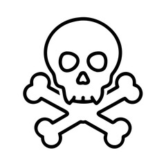 Skull and Crossbones Icon in Minimalist Style  