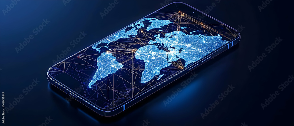 Poster global network on a smartphone display
