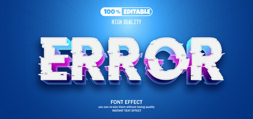 Error text effect. Editable text effect