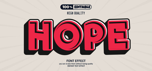 Hope text effect. Editable text effect