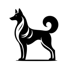 Minimalist Black Dog Silhouette Logo - Elegant & Simple Design
