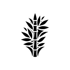 Minimalist Bamboo Silhouette on White, Asian-Inspired Graphic