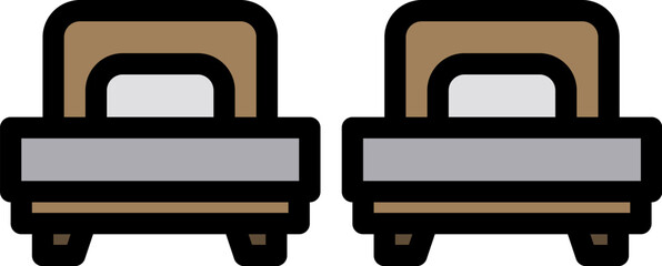 bed illustration on a white background     