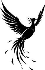 Modern Phoenix Tattoo with Abstract Wing Geometry and Minimal Layout