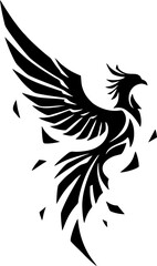 Elegant Phoenix Tattoo with Wings Wrapped Around in Circular Motion