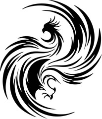 Small Phoenix Tattoo with Clean Lines for Wrist or Ankle Placement