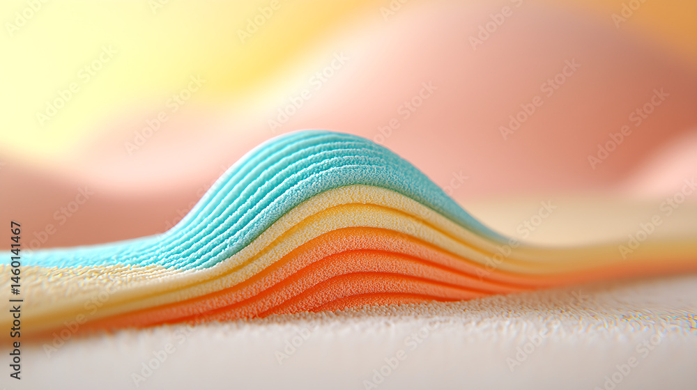 Poster delicate pastel fabric wave pattern with floating motion
