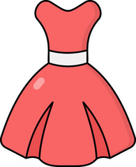 bride dress illustration on a white background     