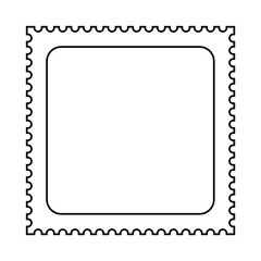 Vintage-style postage stamp vector with perforated edges and centered design. Ideal for mail, travel themes, retro designs, and graphic projects. Transparent background.