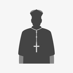 Cardinale bishop silhouette icon. Vector