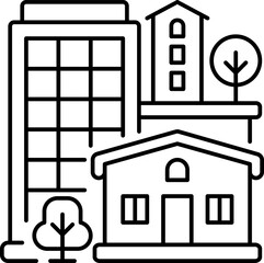 buildings illustration on a white background    