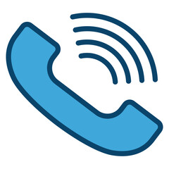 Blue Telephone Icon