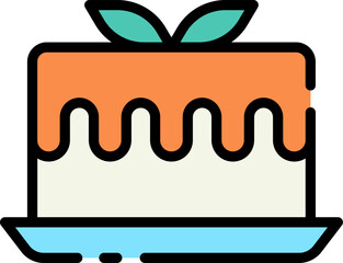 cheesecake illustration on a white background     