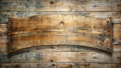 Obraz premium A rustic wooden sign with a weathered surface, nailed onto a backdrop of aged wood planks, creating a captivating rustic aesthetic.