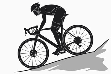 Obraz premium 91 Road bicycle, aerodynamic frame, carbon fiber, sleek design, racing bike, drop handlebars, disc brakes, high-performance wheels, minimalist, black silhouette, professional cycling, speed, competiti