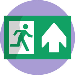 A symbol indicating the upward direction, often used to guide firefighters during operations in multi-story buildings or in search-and-rescue missions.