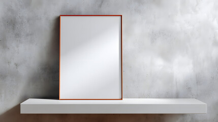 Modern Photo Frame Mockup Blank Template on Shelf