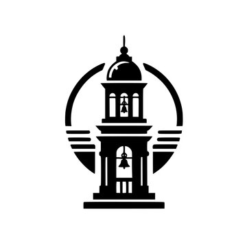 Stylized Church Bell Tower Silhouette Icon