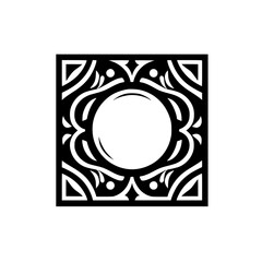 Ornate Black and White Square Design for Branding & Logos