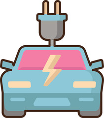 electric car illustration on a white background     