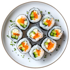 Delicious Sushi Rolls Plate of assorted maki